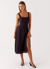Rowyn Midi Dress - Black Polka Dot