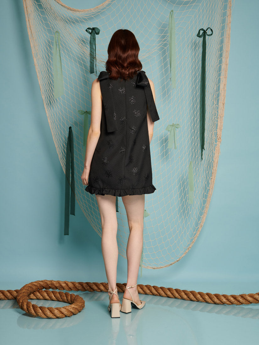 Bateau Bow Mini Dress